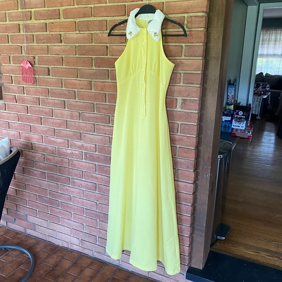 Allegro Vintage Yellow Summer Dress - Picture 6 of 6